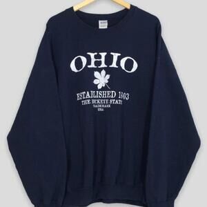 Oh Io Buck Eyes Ncaa Blue Sweatshirt Y2K